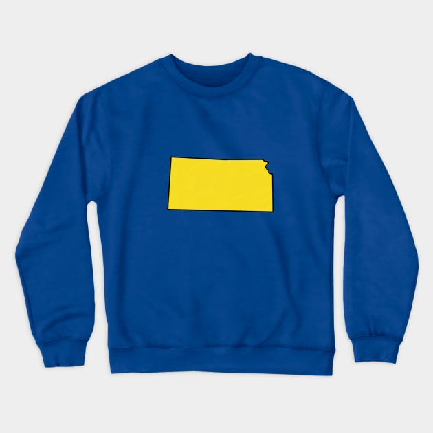 Kansas - Yellow Outline Crewneck Sweatshirt by loudestkitten